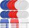 240 Pcs Red White Blue Paper Plates and Napkins Forks 4th of July Disposable Tableware Set for Independence Day Memorial Day Patriotic Birthday Party Supplies, for 60 Guest (Blue, Red, White)